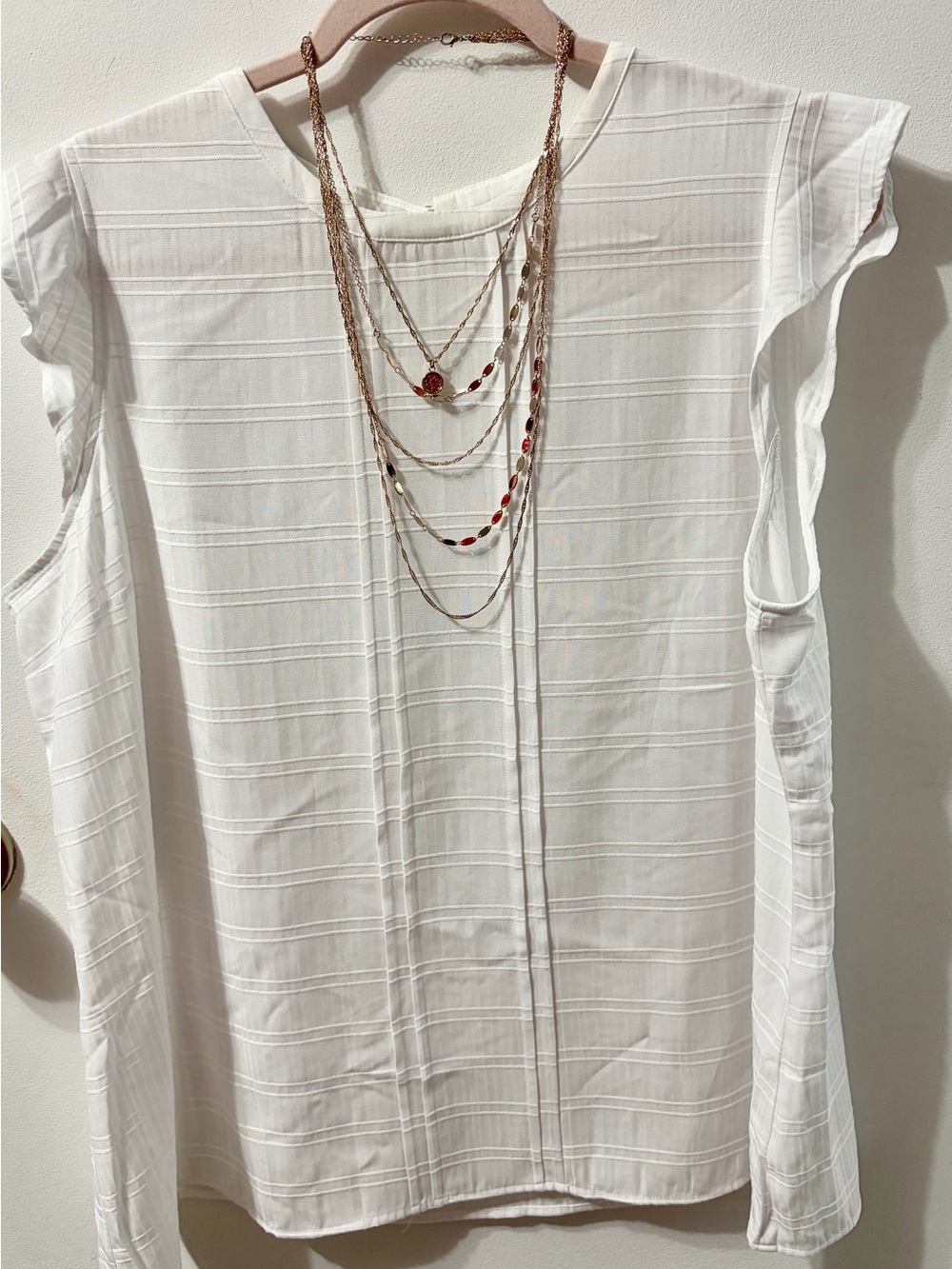 Elle White Textured Sleeveless Camisole